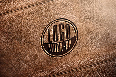 高清牛皮褶皱效果LOGO样机素材
