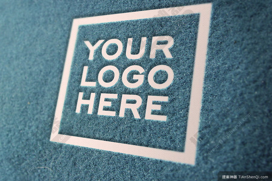 高清毛毡质感LOGO样机素材