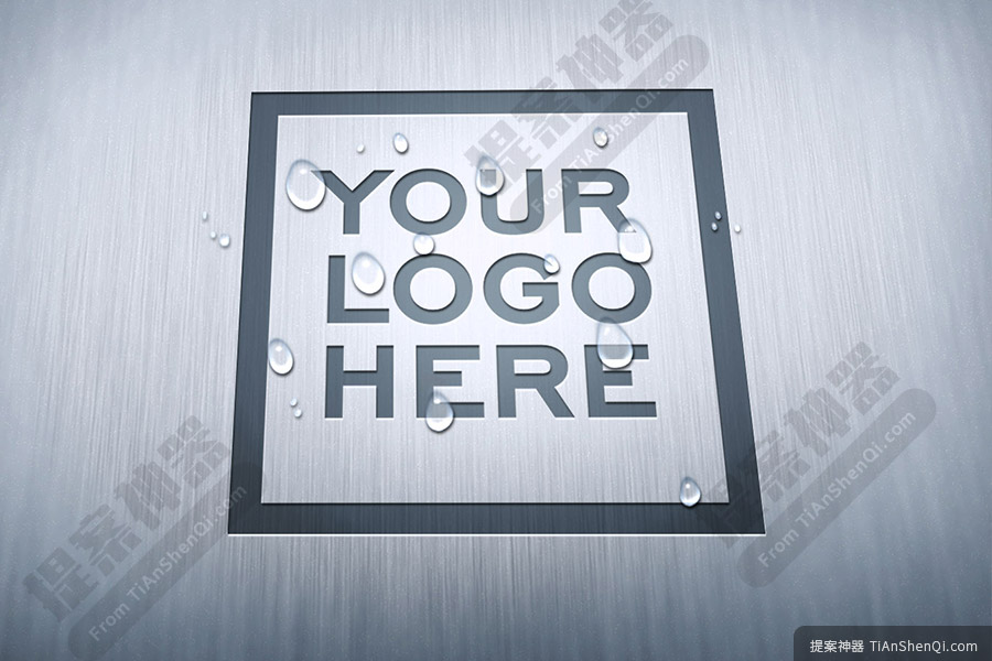 简约高清木门logo样机素材