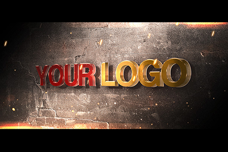 简约高清粗糙金属logo样机素材