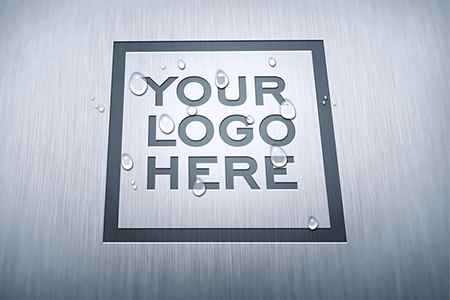 简约高清木门logo样机素材
