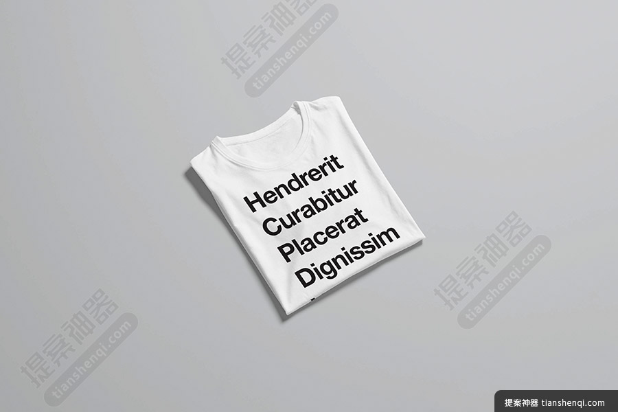 简单白色叠好方块工作服T恤样机素材