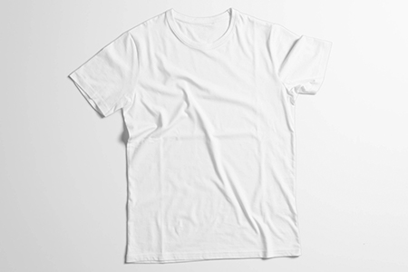 简单白色展开褶皱工作服T恤样机素材