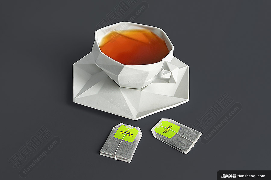 简约大气立体陶瓷茶具样机素材