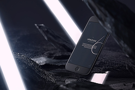 高清场景深灰黑iPhone6样机素材