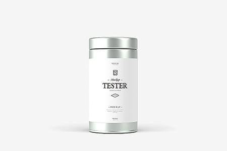 简约高清罐式茶叶包装样机素材