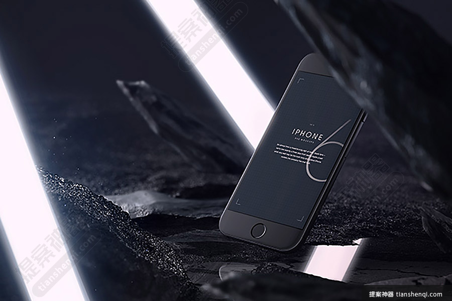 高清场景深灰黑iPhone6样机素材