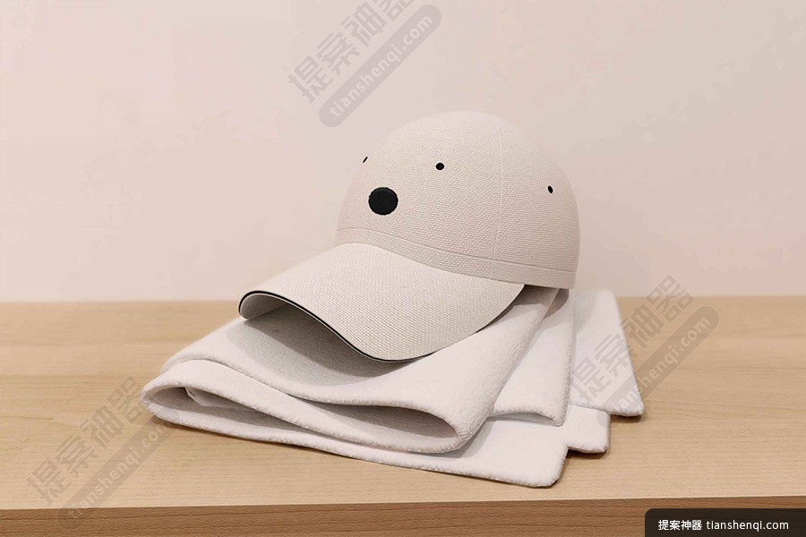 简单米白色工服帽子样机素材