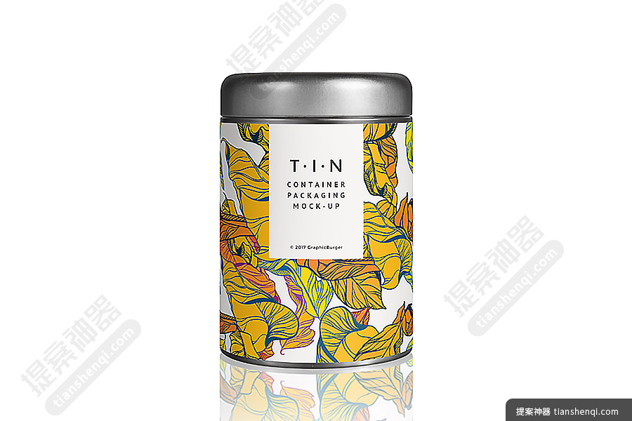 特色高清茶叶罐样机素材.