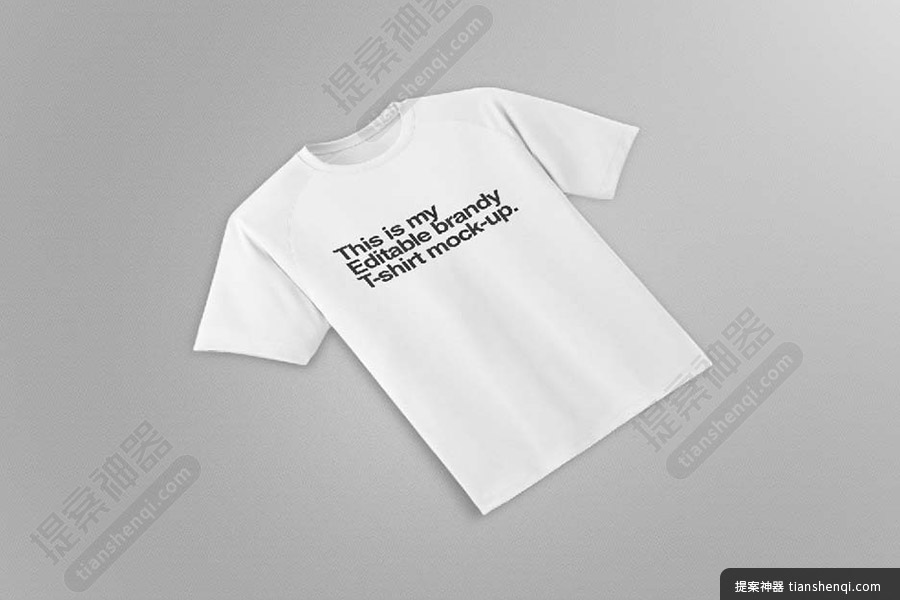 简单白色展开工作服T恤样机素材