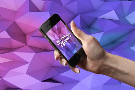 高清场景手持使用深灰色iPhone场景样机素材