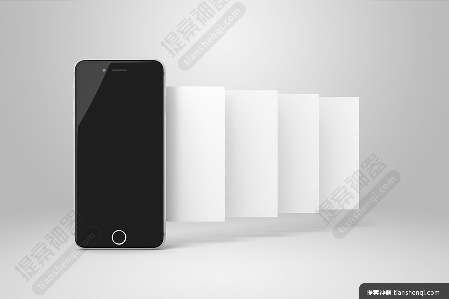 高清iPhone8 五屏切换手机UI效果展示页面样机素材