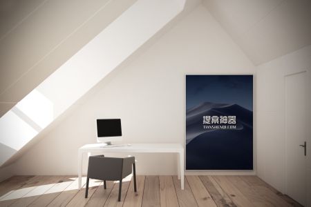 高清阁楼室内墙壁上海报展现形式样机素材