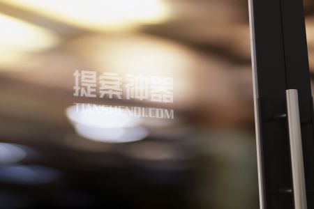 高清细节手推门上半透明logo展示样机素材
