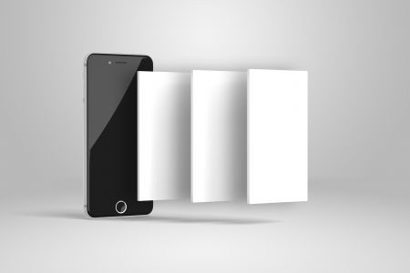 高清iPhone8 四屏切换手机UI效果展示页面样机素材