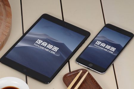 室内高清深空黑iPad、iPhone6组合场景样机素材