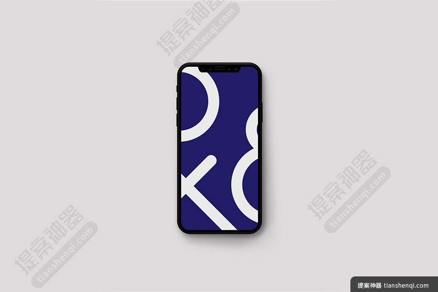 高清灰底iPhoneX正面细节展示样机素材