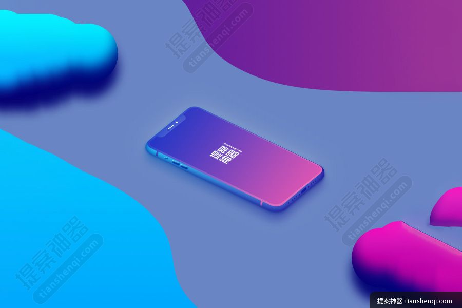 高清炫彩场景iPhoneX正面细节样机素材
