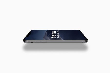 白底悬起一部深灰黑版本iPhoneX可切换屏保样机素材