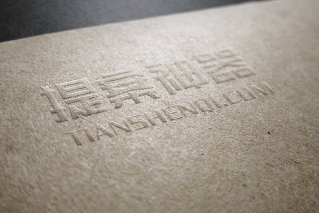 高级艺术纸压凸工艺logo样机素材.