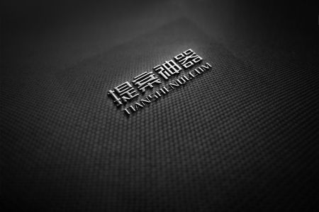 深色简约有质感金属logo样机材质