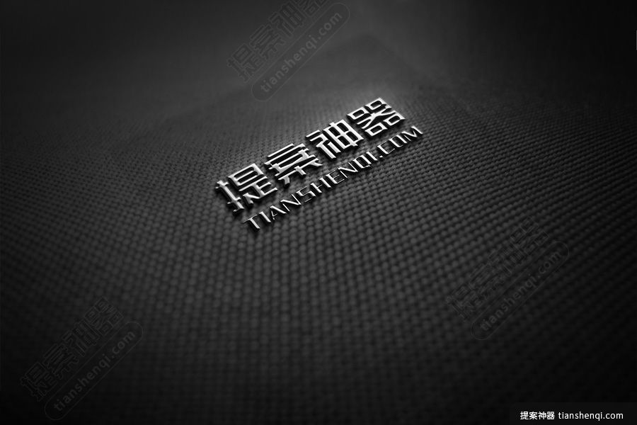 深色简约有质感金属logo样机材质