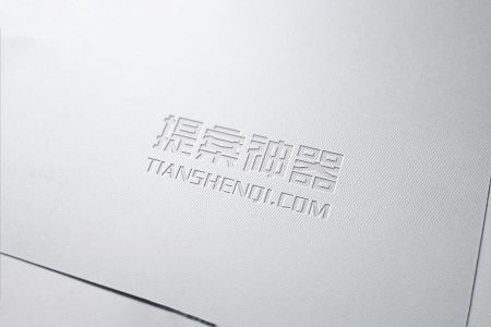 高级艺术纸压凹工艺logo样机素材.