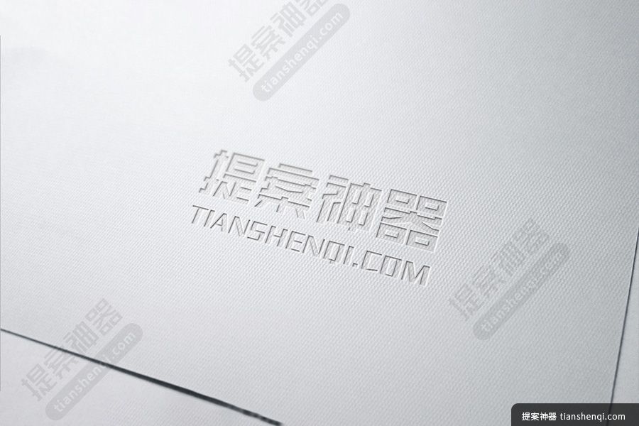 高级艺术纸压凹工艺logo样机素材.