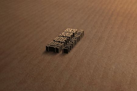 木质简约金属凸起logo样机素材