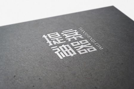 简约優雅紙板压凹工艺logo样机素材