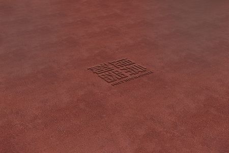 高清红塑胶跑道质感logo样机素材