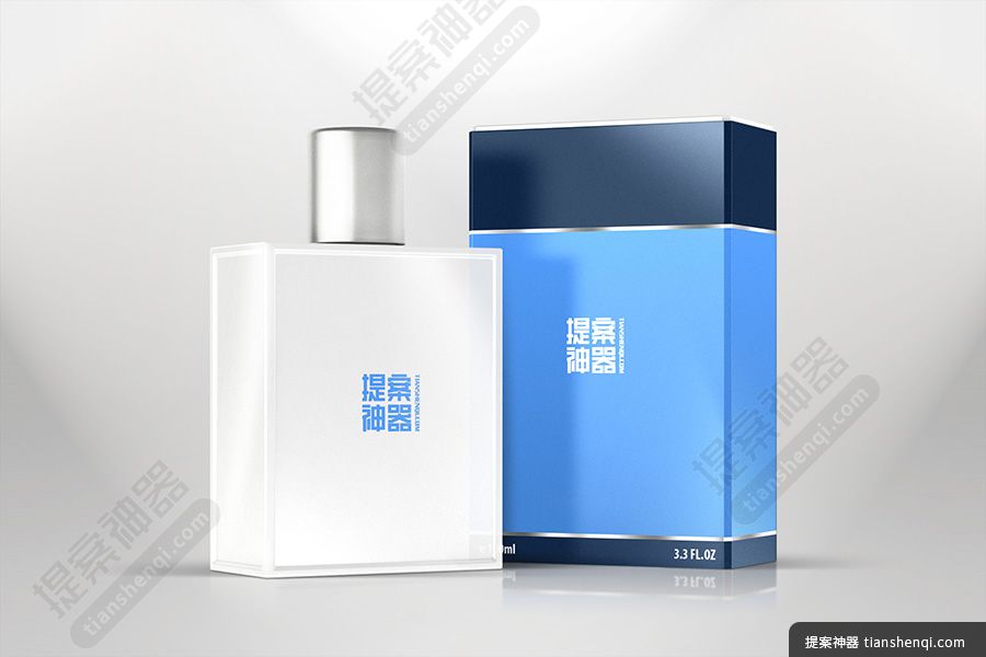 简约高清冷淡风立式方瓶香水包装样机素材