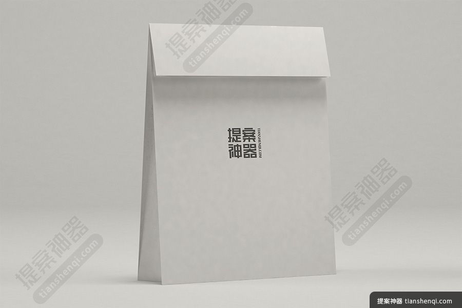 灰底高清立式正面三角袋包装样机素材