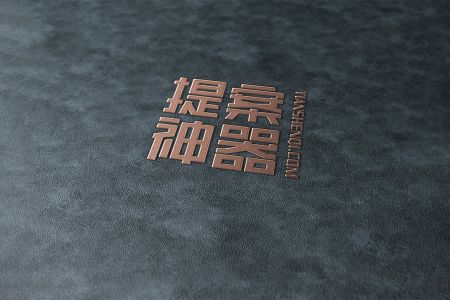 深色皮革金属质感logo样机素材