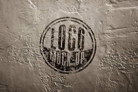 高清有触感石膏堆积做旧墙体logo印刷样机素材