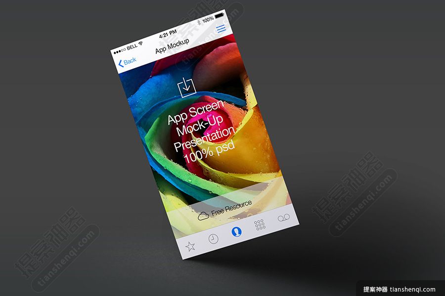 深灰背景单屏手机界面APPUI展示样机素材