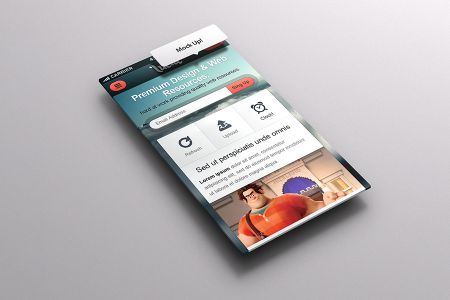 灰色背景简洁高清单屏APPUI展示样机素材