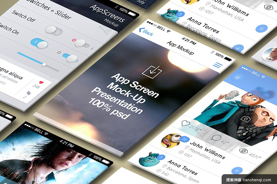 高清全屏布满APPUI界面展示细节样机素材