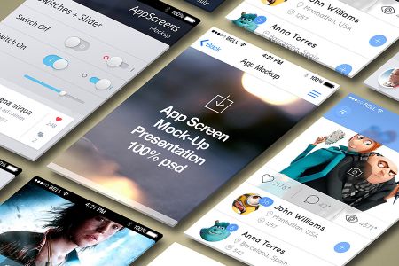 高清APPUI界面满屏多个展示样机素材