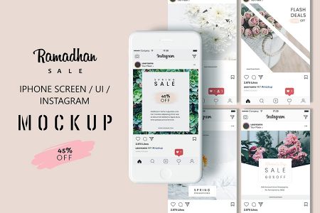 高清UI界面多屏展示细节APP样机素材