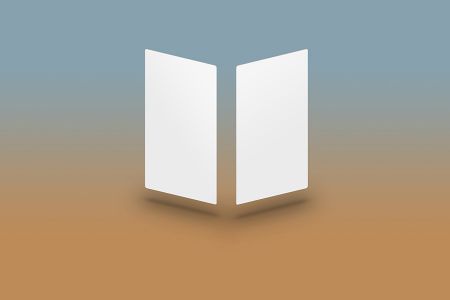 黄蓝渐变背景竖式对称两屏UI样机APP效果图展示样机素材