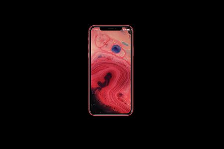 黑色背景红色iPhone XR展示样机素材
