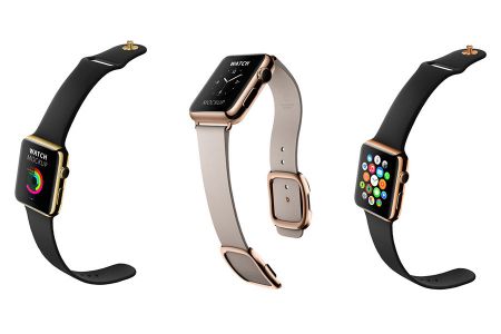 白色背景三条AppleWatch展开屏幕细节贴图样机素材