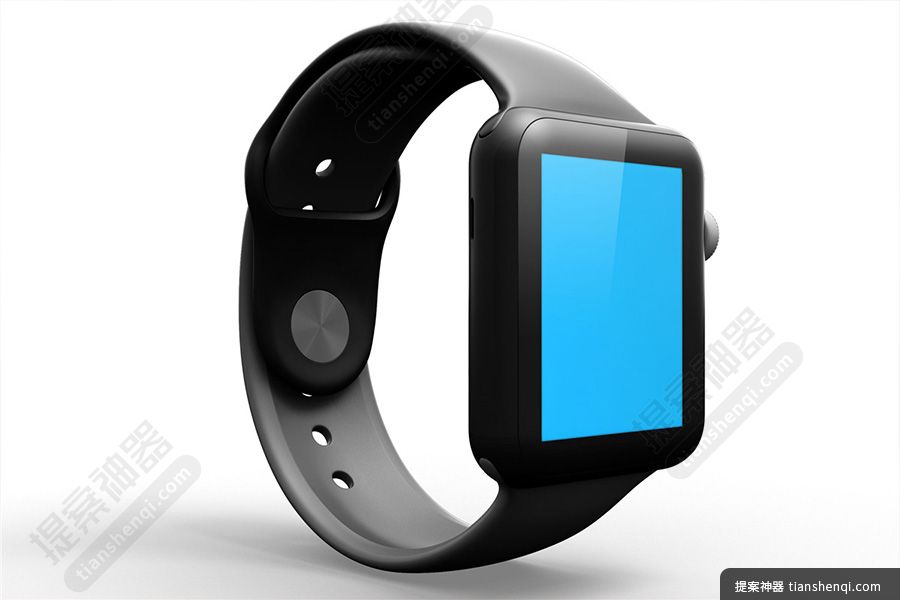 白色背景高清细节AppleWatch屏幕展示样机素材