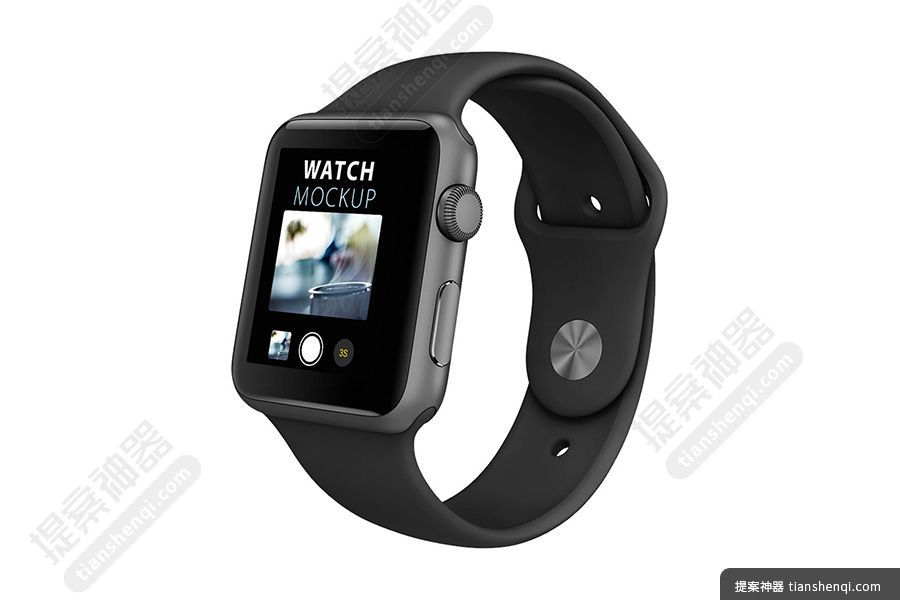 白色背景高清AppleWatch细节展示样机素材