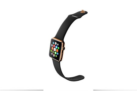 白色背景深色表带AppleWatch屏幕展示样机素材