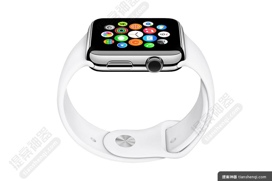 白色背景高清正面AppleWatch细节展示样机素材