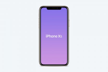 白色背景金色iPhone Xs屏幕可更换展示样机素材