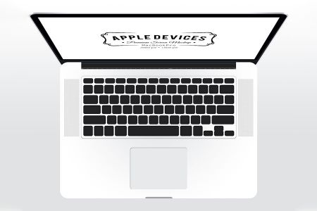 灰色背景细节俯视角度Macbook屏幕可切换样机贴图样机素材