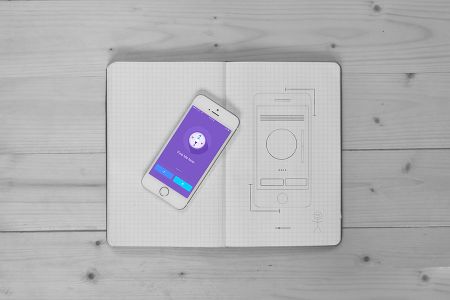 高清iPhoneAPP草稿笔记本有实物组合场景样机素材